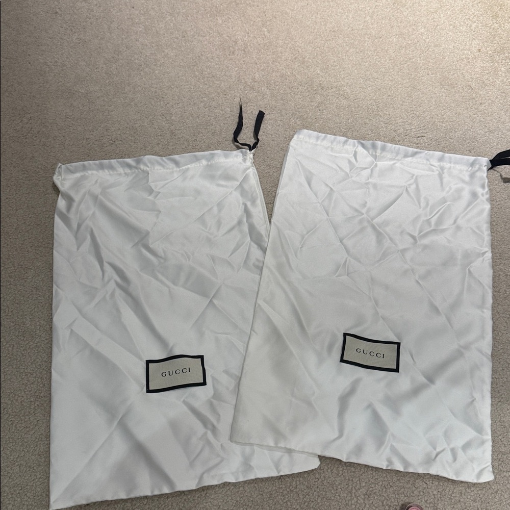 Gucci White Dust Bags with Black Accents